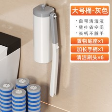 一次性馬桶刷可拋式替換頭帶清潔液沖洗廁所衛生間壁掛款桶清潔刷, 如图
