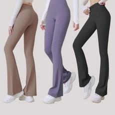 부츠컷 여성 스포츠 컬러 레깅스 트레이닝바지 스판레깅스 요가 운동복 팬츠 바지 이열 블랙