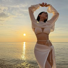 비바럽 볼레로 스커트 비키니 커버업 세트 비치웨어 SW20244F