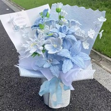 모루꽃다발키트 선물 꽃다발 취미 패키지 만들기, 6마리 강아지 꽃다발 인증