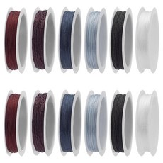 0.3mm 폴리에스터 라운드 실 공예 술 만들기 10m/롤 6컬러 2롤/컬러