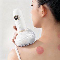 SaeByul 스마트 흡입 괄사 마사지기 3in1 온열+괄사+진공 흡착 마사지기 바디 자동 흡착 마사지 안마기, 화이트