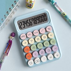 아이스타 스트레스 탁탁 파스텔컬러 레트로 계산기 4종, 1개, 탁탁 블루