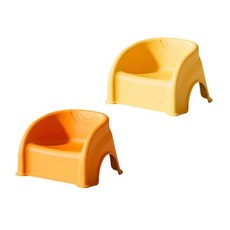 유아 등받이 의자 다용도 아기 식탁의자 학습의자 목욕의자 미끄럼방지 안전 소파형, 레몬 옐로우 + 오렌지 2개