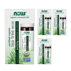 나우푸드 퓨리파잉 비건 에센셜 오일 블렌드 롤-온 티 트리, 4개, 10ml