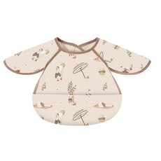 GoGraphy 圍兜 BLW自主進食防水罩衣，多功能嬰兒吃飯畫畫衣, 快樂鴨, 1個, 1個裝