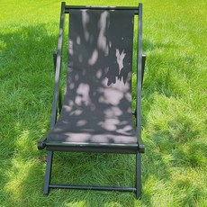 야외용 비치베드 접이식 썬베드 C형침대1개 버건디 아웃도어 리조트 선배드 실내, 블랙 프레임 검은 옥스퍼드 천, 1개