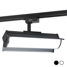 ks led 레일 사각 투광기 플리커프리 30w 260mm 블랙 화이트 주광색 전구색, 블랙(전구색), 1개