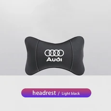 1Pcs 자동차 좌석 머리 받침 로고 목 베개 아우디 S6 A2 Q1 TT Quattro RS3, 05 Black, 1개