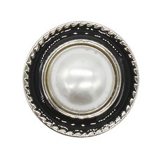 고급 큐빅 진주 보석 테진주 단추 15mm, 5개, 블랙Ni