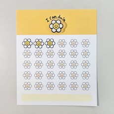 네모상점 습관체크 목표달성 챌린지 칭찬스티커 세트 칭찬스티커판12매 + 스티커12매 + 자석2개, 1세트, A_데이지