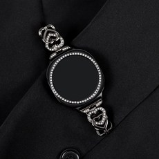 오르몽트 갤럭시워치8 클래식 하트 큐빅 브레이슬릿 스트랩 메탈 줄질, 블랙