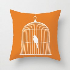 橙藍撞色格子抱枕套 簡約時尚幾何靠枕套 家居沙發床頭汽車靠墊套, 13,45*45cm