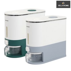 [벨라홈] 버튼식 계량쌀통 10kg(CN9888), 그레이, 1개