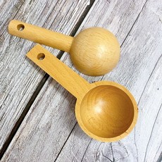 三隻小豬 寵物用品 木製湯匙 飼料匙 倉鼠用品, 1個, 圓杓(底部圓弧型)-隨機出色