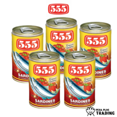 555 Sardines in Tomato Sauce Hot 사딘스 토마토 핫 매운맛 155g, 5개