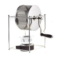 커피로스팅기계 핸드 크랭크 콩 로스터 커피 DIY 가정용 소형 스테인리스 스틸 롤러 열원 없음, 1) 은, 1개