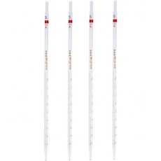 링 마크가 있는 5ml 유리 피펫 4개 실험실 액체 이송용 눈금 측정 빨대 화학 실험용 액체 취급 도구, 링 마크가 있는 5ml 유리 피펫 4개 실험실 액체 이