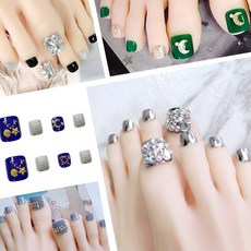 패디팁 24pcs 붙이는 인조발톱 패티큐어, 1개, 패디큐어 패디팁 - 16