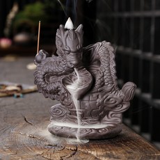 紫砂龍紋倒流香爐 觀賞香薰擺件, 世界地圖中國龍