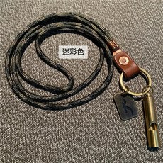 Gshop 歐美山系戶外復古掛繩 露營旅行救生口哨掛脖式帳篷繩防丟掛件配飾, 米彩, 1個