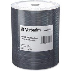 VER97016 - Verbatim DVD-R 4.7GB 16X DataLifePlus White Inkjet Printable Hub Printable - 100pk Ta, 1개