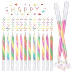 ZSCM 레인보우 젤 펜 글리터가 있는 3가지 색상 펜 12팩 매직 펀 귀여운 변경 세트 여성 여아용 낙서 스크랩북 스케치 저널링 아티스트 일러스트레이팅, 12피스-글리터