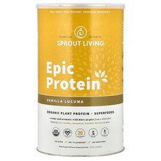 Sprout Living 스프로트 리빙 에픽 식물성 슈퍼푸드 바닐라 루쿠마 912g 파우더 프로틴 단백질보충제, 1