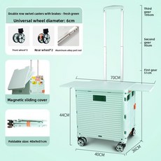 접이식 텔레스코픽 카트 뚜껑 쇼핑 가정용 보관을 위한 캠핑, GR N CRT W