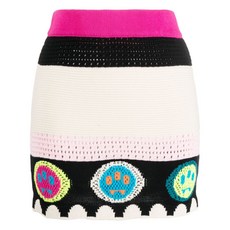 바로우 로고 자카드 니트 미니 스커트