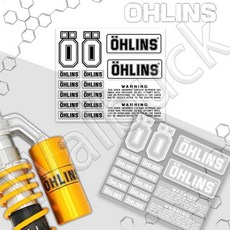 호환 완충기 방수 Ohlins 로고 스티커 오토바이 자외선 차단 투명 장식 데칼 액세서리, 10 Black, 1개