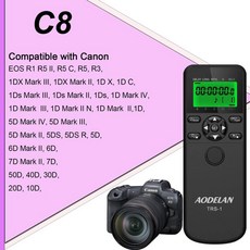 AODELAN Time Lapse Intervalometer 타이머 리모콘 셔터 릴리즈 Canon Nikon Sony Panasonic Olympus Fijifilm Contax, 7)C8 for canon, China, 1개