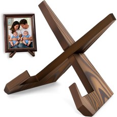 나무 접시 받침대 6.5인치 갈색 레시피 책꽂이 구조적 안정성 요리책꽂이 사진 아트워크 레코드 태블릿 등 주방 조리대용으로 쉽게 조립할 수 있는 스탠드.