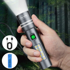 Aerolux 초강력 Zoom in-out 랜턴 방수 손전등 후레쉬 줌라이트 C-TYPE 간편충전, 실버, 1개