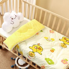 新生嬰兒牀全棉褥子幼兒園寶寶小被褥兒童牀褥新色兒秋冬加厚柔軟, 豆豆絨褥子【黃色 彩虹大鴨子】