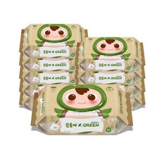 생분해물티슈 그린에디션 캡 80매 10팩/RaC-01, 80