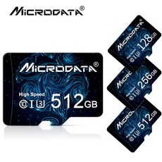 Microdrive sd카드 메모리 카드 128GB 256GB 512GB microSDXC Class 10 카메라 컴퓨터 운행 기록기 모니터링 메모리 카드+어댑터, 1개