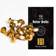 CNC 자전거 디스크 브레이크 로터 볼트 강철 M5x10mm 12 Pcs 맞는 MTB 도로 고정 나사, Yellow