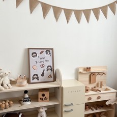 木框手繪耶穌海報，Hey! I love you福音文創基督教會裝飾，受洗禮幸福小組禮品