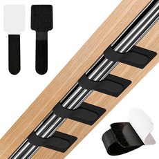 YANGKALA 36피스 케이블 오거나이저 후크 및 루프 타이 자체 접착 스트랩 스티커 백 관리 코드 클립 가정 사무실 필수품용(화이트 x 36) 314283 9025995, 블랙*36