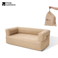 모비 가든 캠핑 에어 소파 야외 가구 글램핑 휴대용 인플레이터블 더블 베드, 04 Model 3 black, Sand