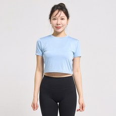 리나컴퍼니 여성용 요가복 반팔티 YSS04 미드핏크롭