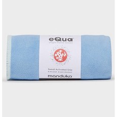 Manduka eQua 瑜珈手鋪巾 親膚吸汗止滑 瑜伽鋪巾 阿斯坦珈 流動瑜珈適用 67*40cm, Clear Blue 海藍, 1個