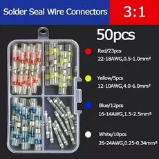 박스형 용접 와이어 커넥터 50-220개 3:1 열수축 절연 와이어 단자 방수 도킹 조인트, 04 50pcs