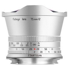 티티아티산 후지필름 X마운트 전용 광각 어안 단렌즈 APS-C 7.5mm F2, 실버