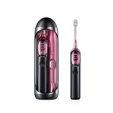 聲波震動電動牙刷，多模式清潔，智能壓力感應，無線充電，呵護口腔健康, 黑莓粉, 1個, 6977745761142