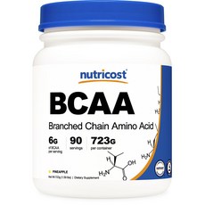 nutricost BCCA蛋白質補充保健粉 鳳梨口味, 1個, 723克