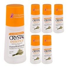 크리스탈 미네랄 데오도런트 롤 온 캐머마일 & 그린 티 향, 66ml, 6개