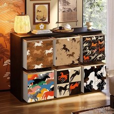 卡萊克收納箱大容量折疊格子櫃玩具整理盒子布藝收納筐, CTF-139【PU皮革+棉麻+塑料板+,33*33*38, 1個