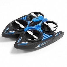수중드론 육해공 겸용 호버크래프트 RC 보트 드론 공중비행 수상주행 지상주행 무선조종, 배터리 1개, 바이탈리티 블루